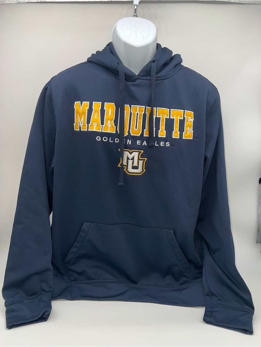 Colosseum Marquette University Hoodie Navy/Gold Collegiate Sweatshirt-Size L